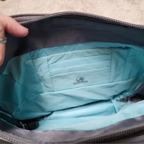 Travelon Grey Anti-Theft Classic Crossbody Bucket Bag - Picture 8 of 10